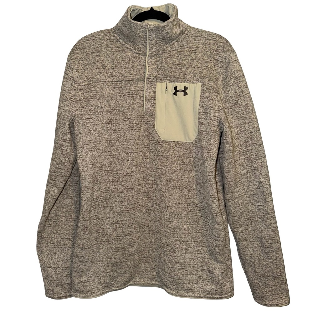 Under Armour Men's Specialist Henley 2.0 pullover size M. Heathered Grey